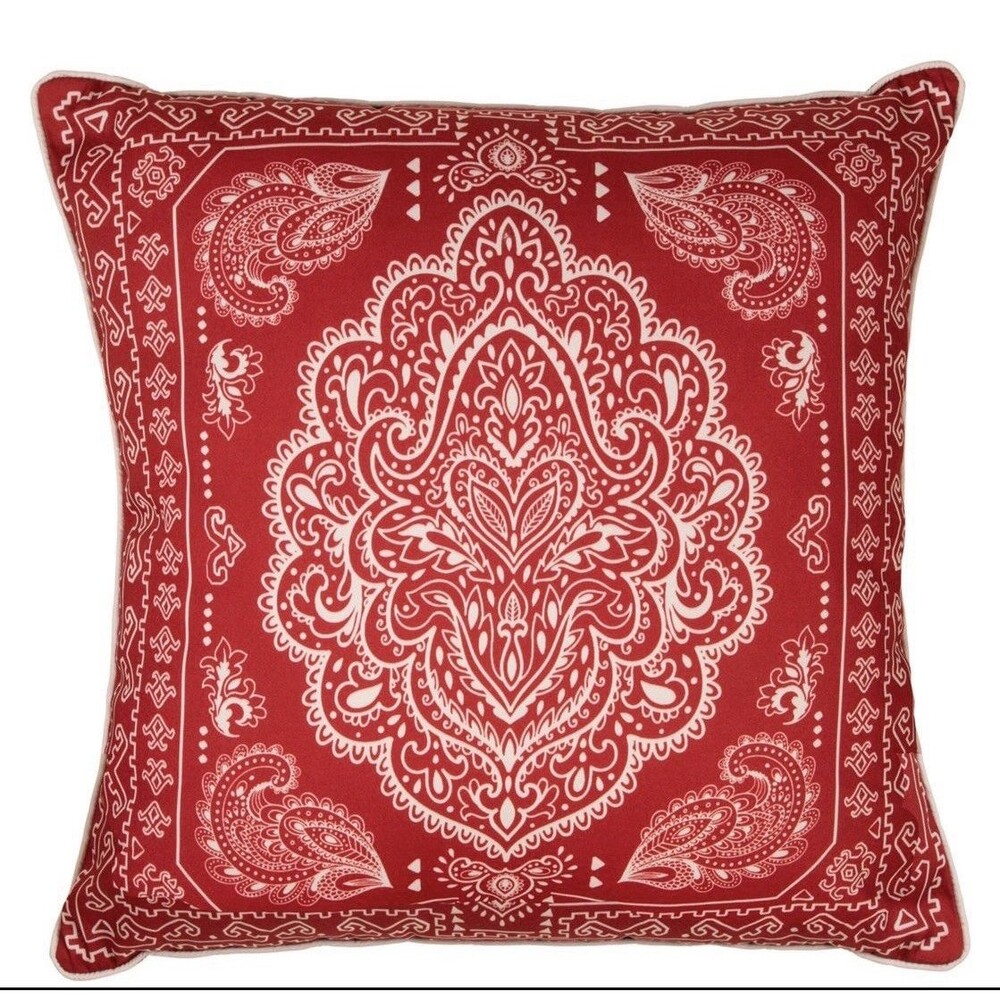 Texas Proud Decorative Throw Pillow Red Tapestry 20" x 20" Ranch Western